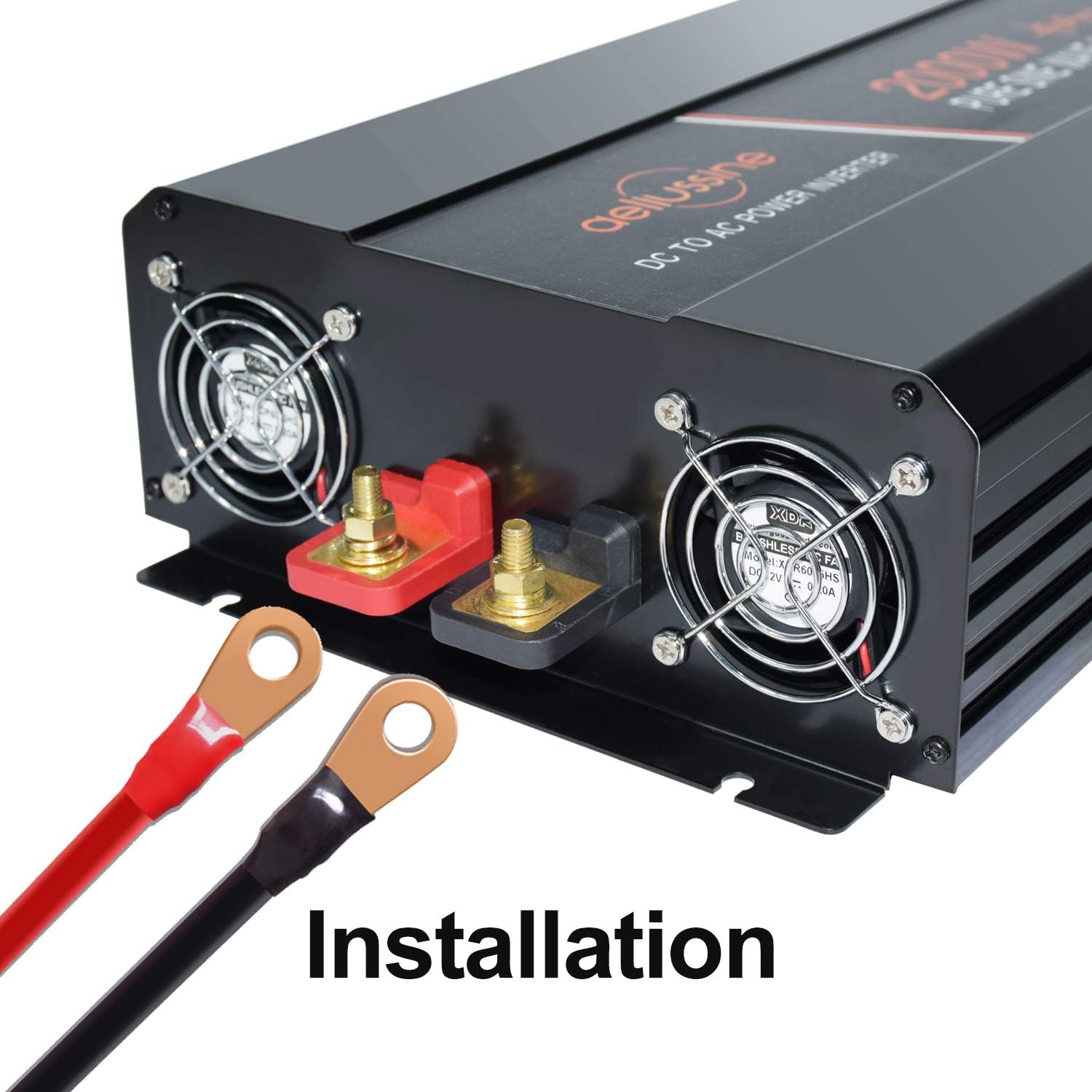 Power Inverter 2000 Watt Pure Sine Wave 24v DC to AC 120v Peak 4000 Watt with LCD Display USB Charge Port K449