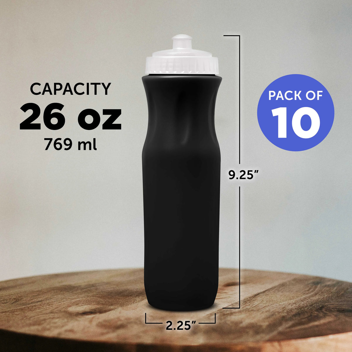 26 oz Plastic Water Bottles Set of 10 H956454