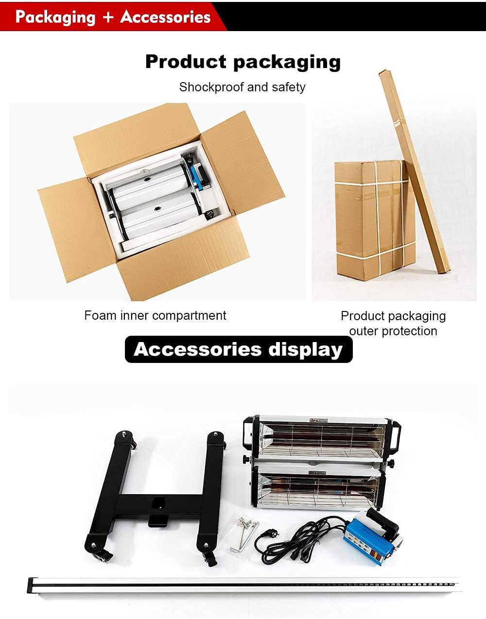 2000W Infrared Paint Curing Lamp with Stand V62702