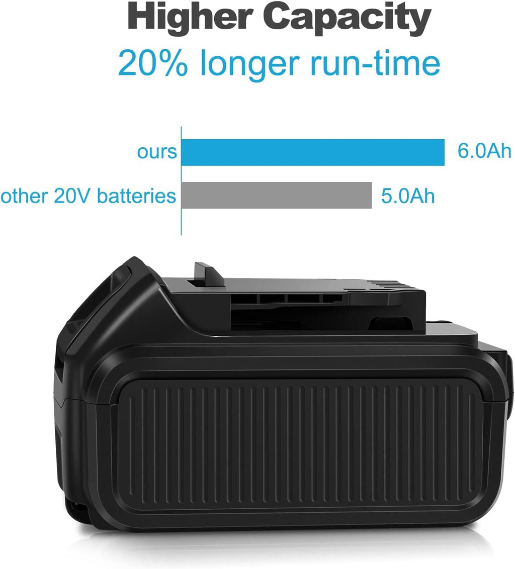 8 Pack 20V 6.0Ah Lithium ion Battery for DeWalt Tools W911304