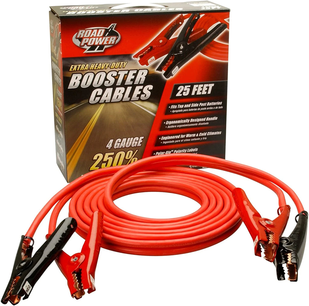 Heavy-Duty Booster Cables, 4-Gauge, 25-Feet S910