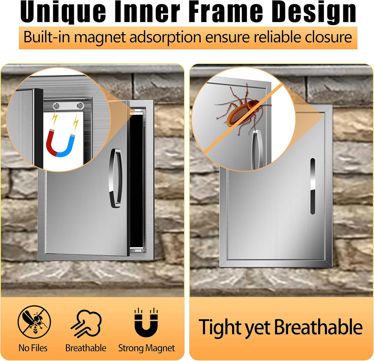 Stainless Steel BBQ Access Door 17W x 24H Inch A972