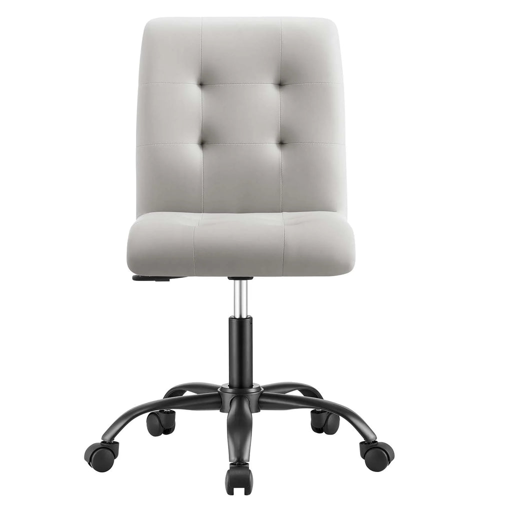Black Light Gray Vegan Leather Office Chair U3298