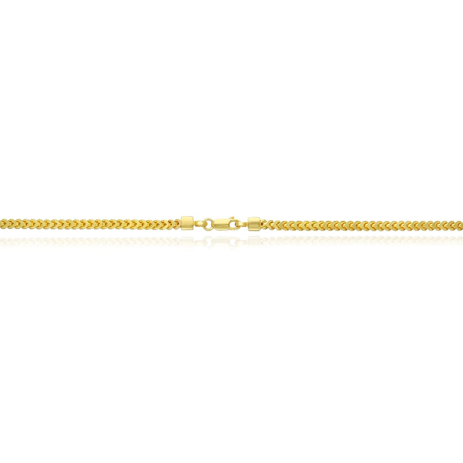 18K Gold Over Silver Hollow Franco Chain Necklace 20"-30" G5559