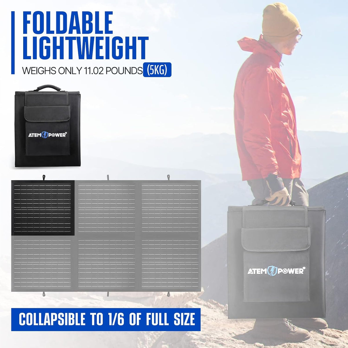 200W Foldable Monocrystalline Solar Panel with 20A MPPT Controller F85635