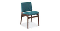 Blue Fabric Dining Chair with Walnut Frame X7260