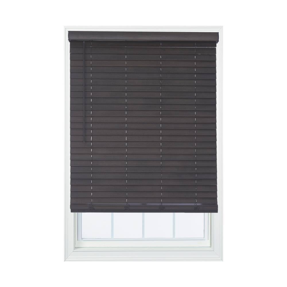 Walnut Faux Wood Cordless Room Darkening Horizontal Blinds B895