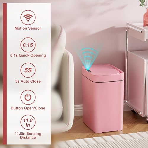 2.7 Gal Automatic Touchless Plastic Trash Can with Lid C783