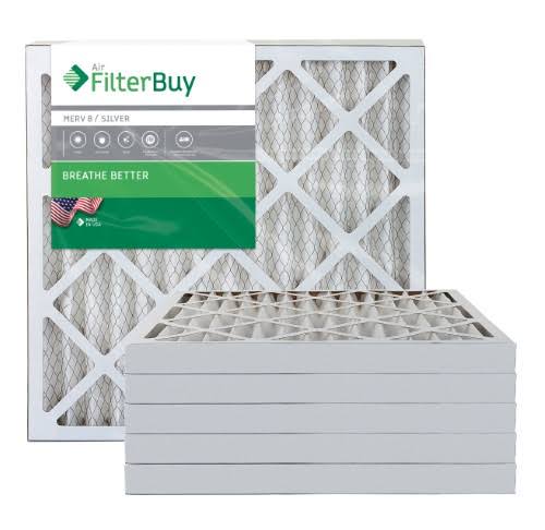 Silver MERV 8 22x22x2 Pleated AC Furnace Air Filter, Pack of 6 L623991