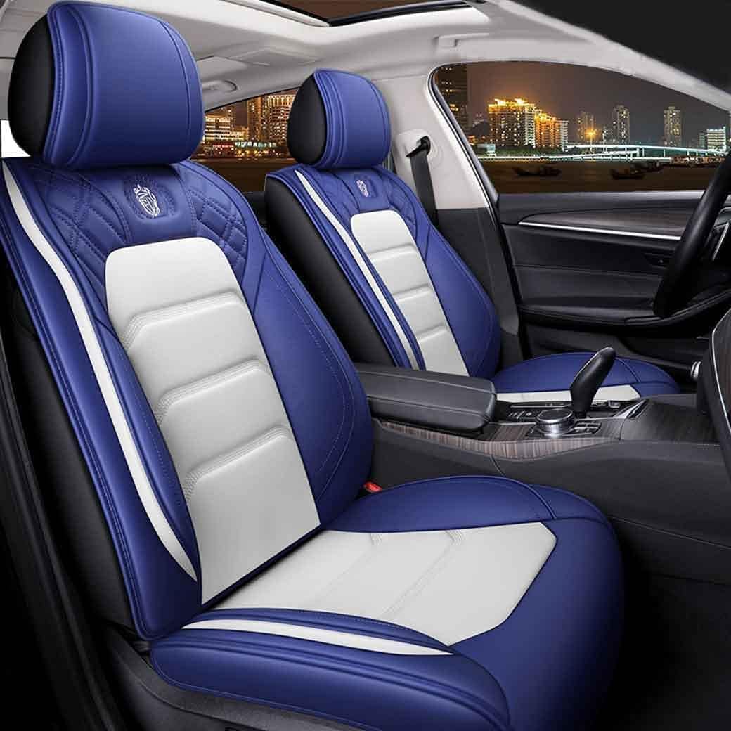 Leather Auto Car Seat Covers 5 Seats Full Set (BK - Pink) Q514187