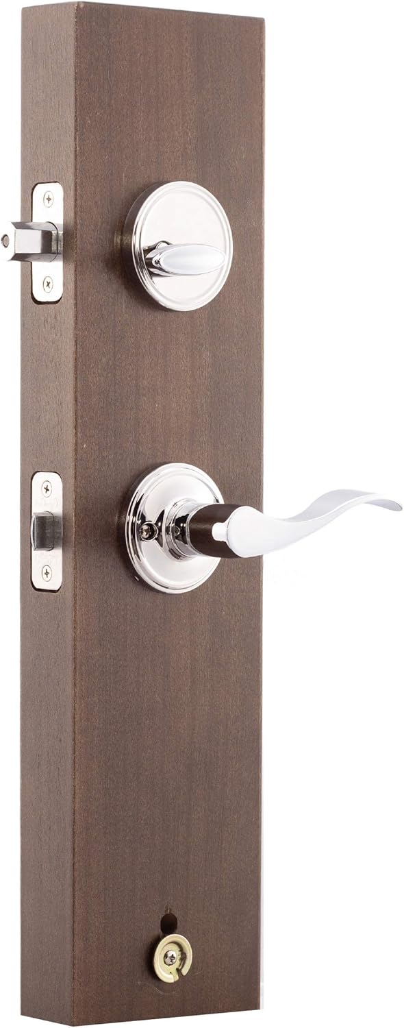 Polished Stainless Front Door Handle Set, Pack of 2 D290