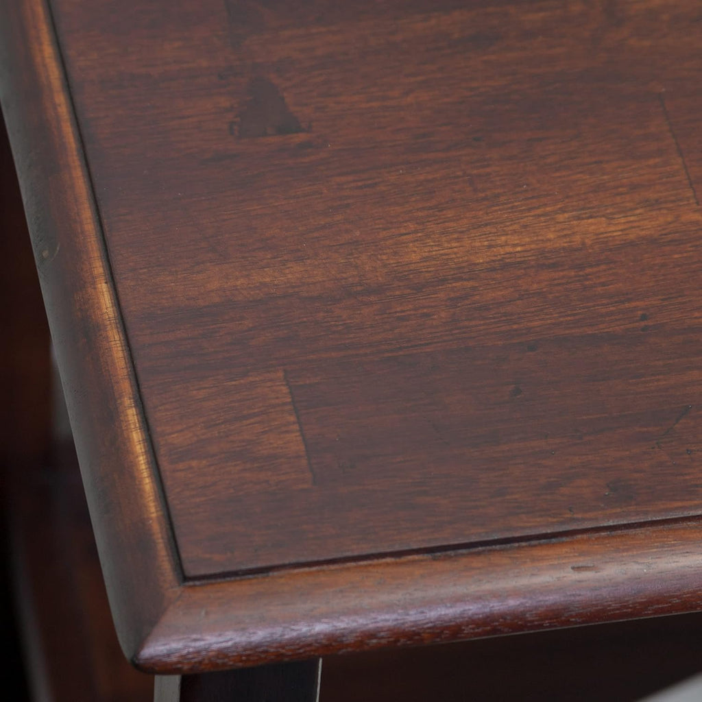 Brown Mahogany Acacia Wood Accent Table with Bottom Drawer L4523