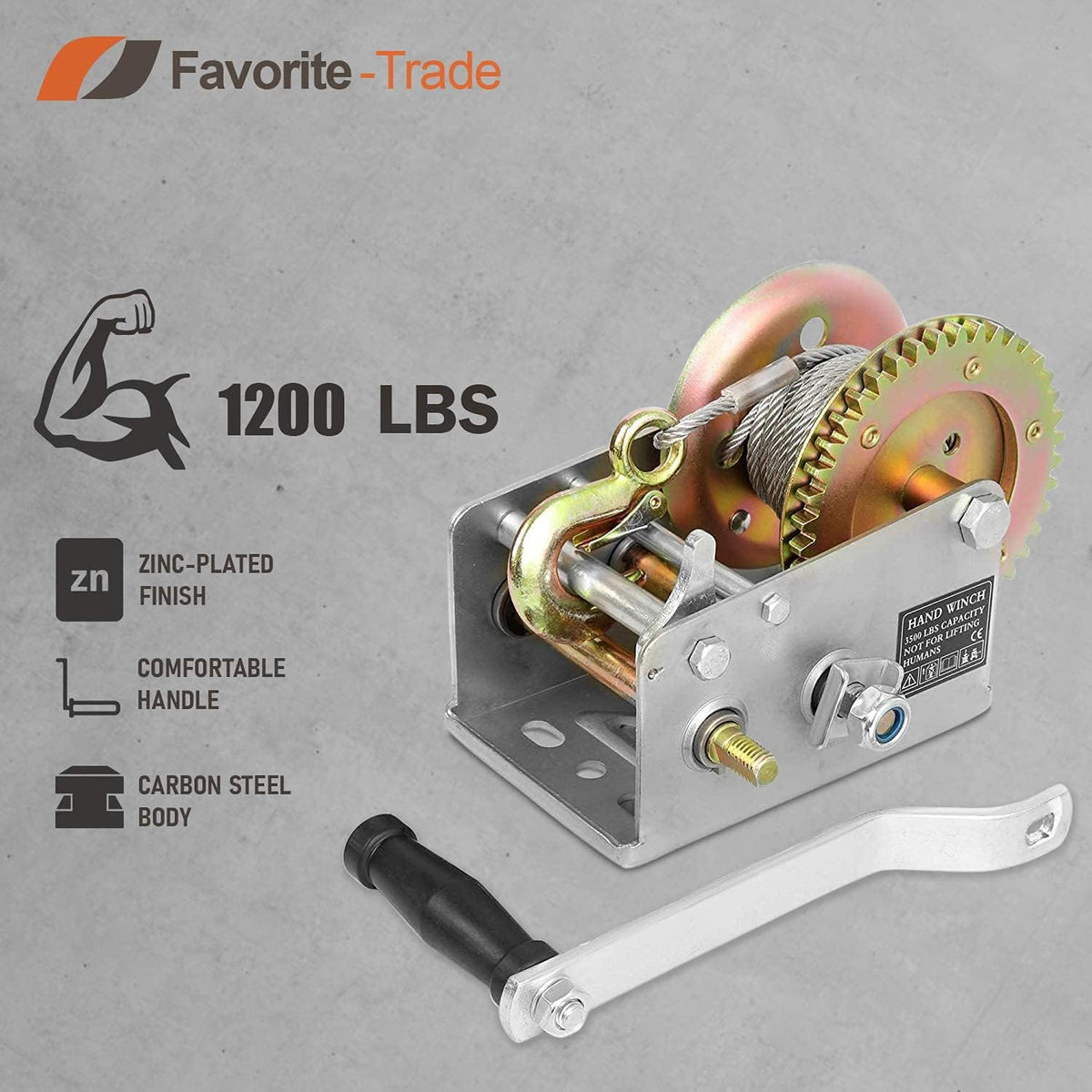 3500 lbs Hand Winch with Cable Pack of 2 N281