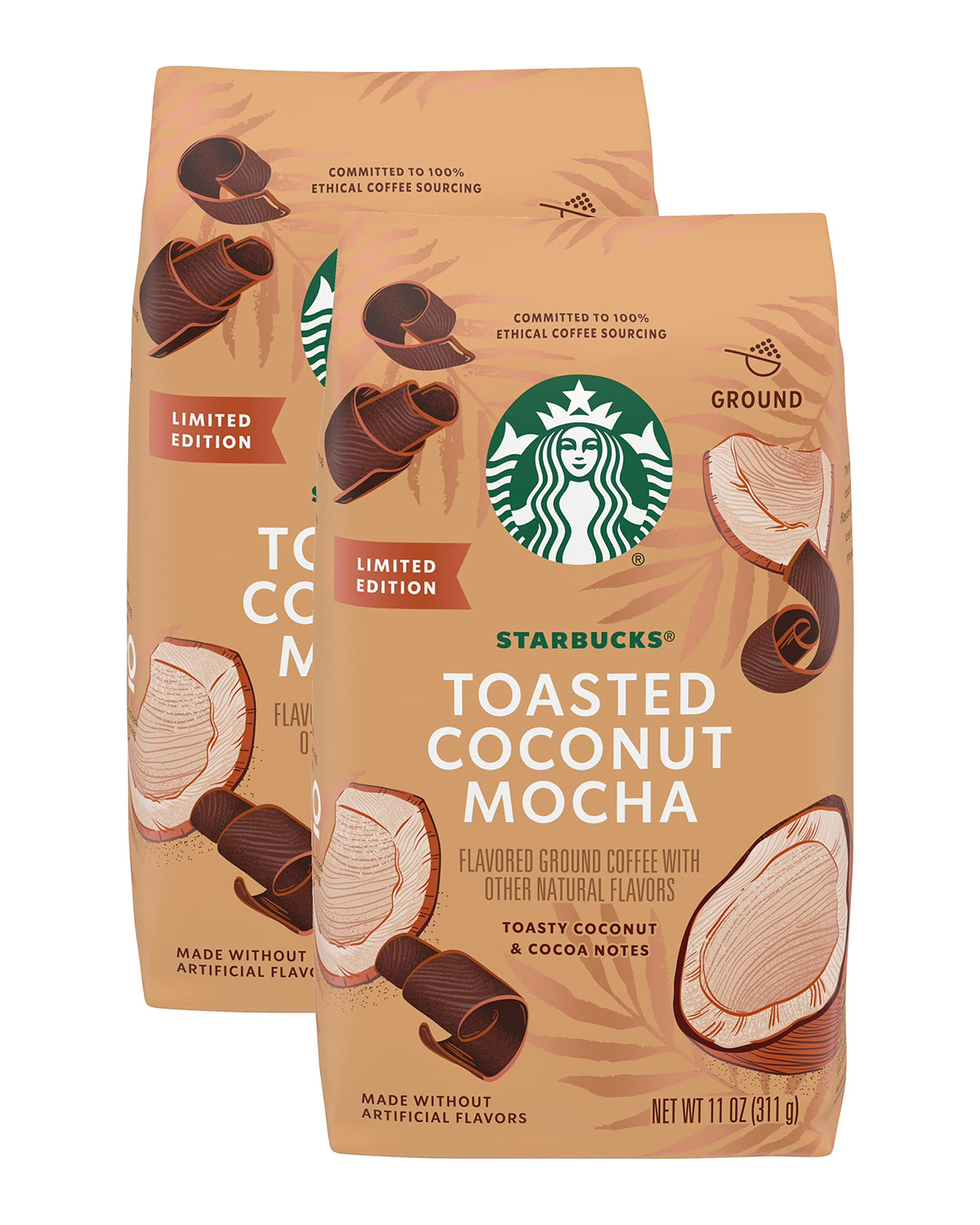 Toasted Coconut Mocha Ground Coffee, 11 Oz (Pack Of 2) K97659