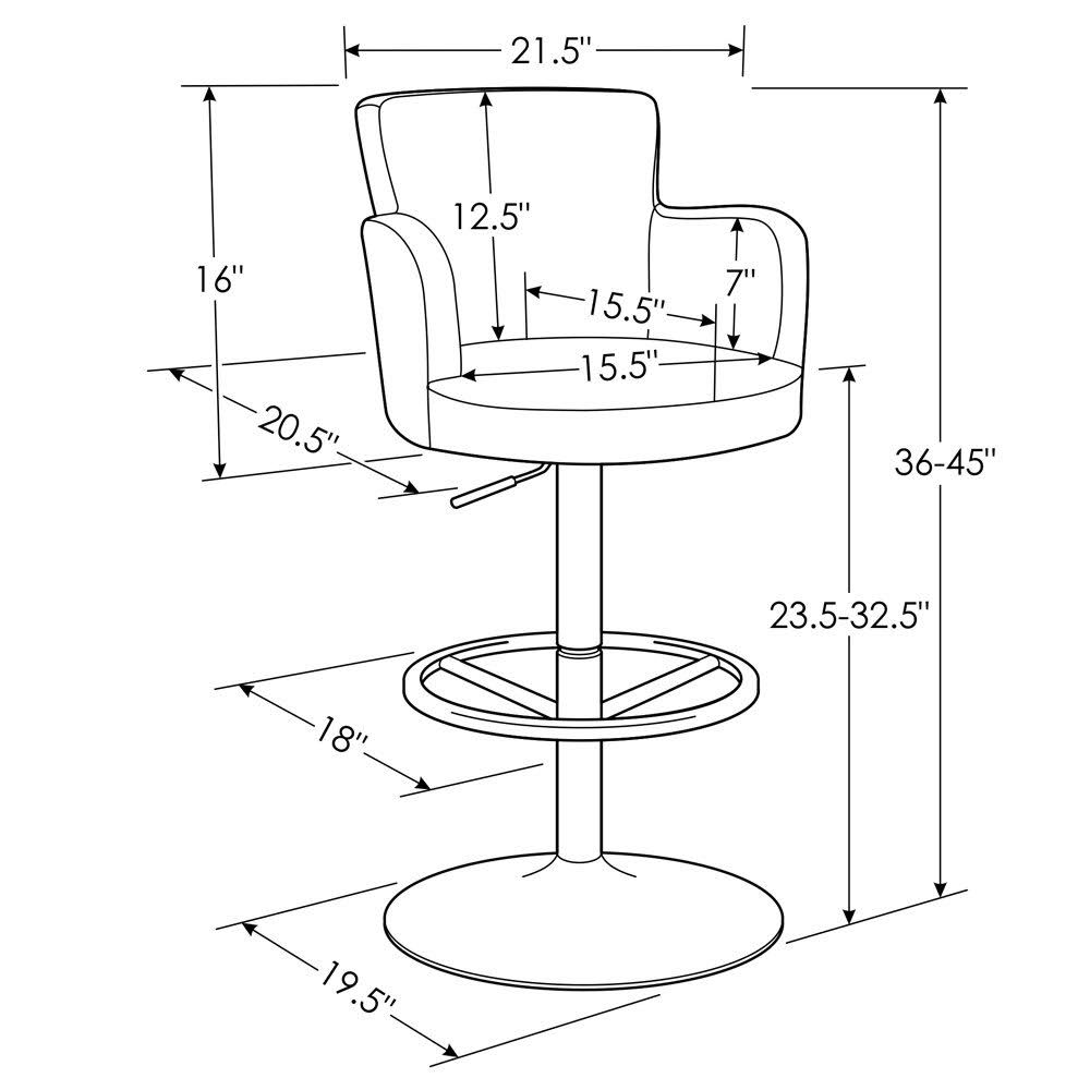 Cream Adjustable Height Swivel Bar Stool with Chrome Base R473186