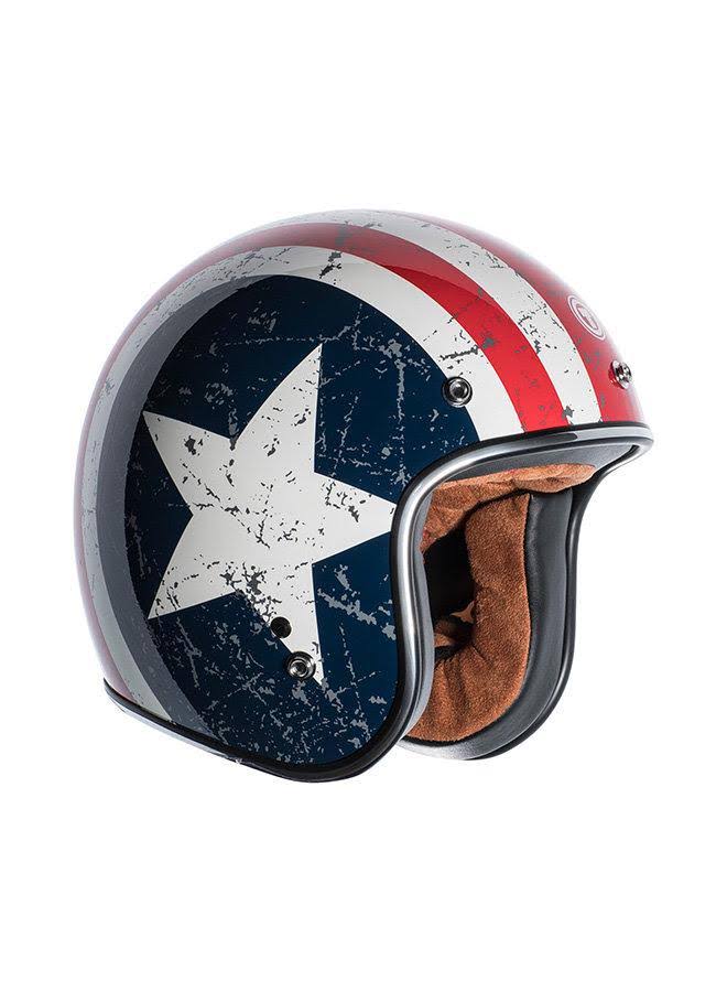 3/4 Helmet with Rebel Star Graphic (White, Large) G40573