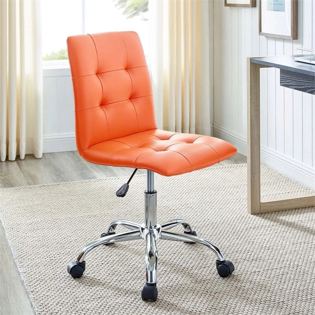 Orange Faux Leather Swivel Office Chair S629962