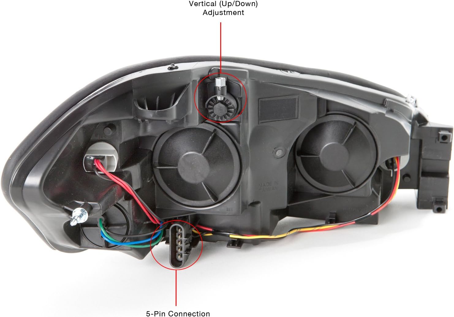 Black Halogen Headlights with Amber Clear Lens G579
