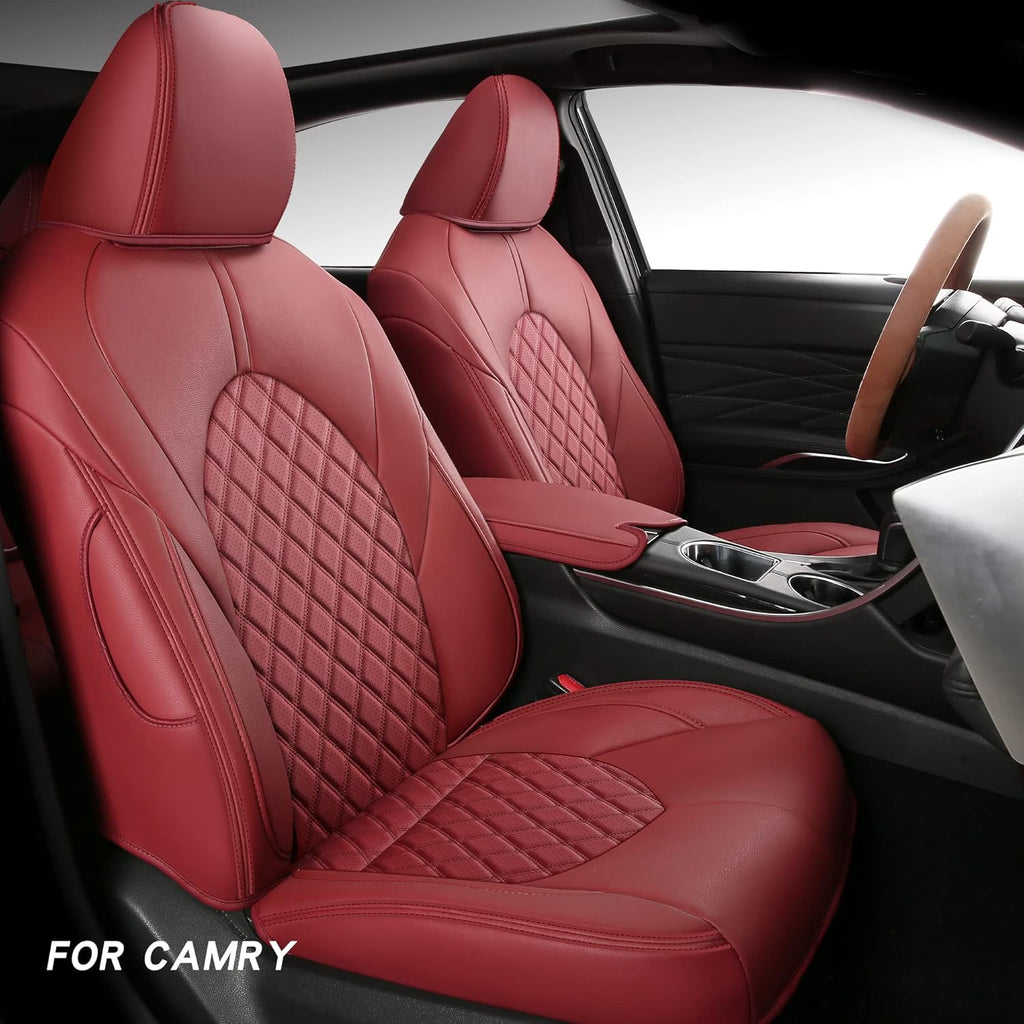 Black Faux Leather Car Seat Covers for Toyota Camry Hybrid G736779
