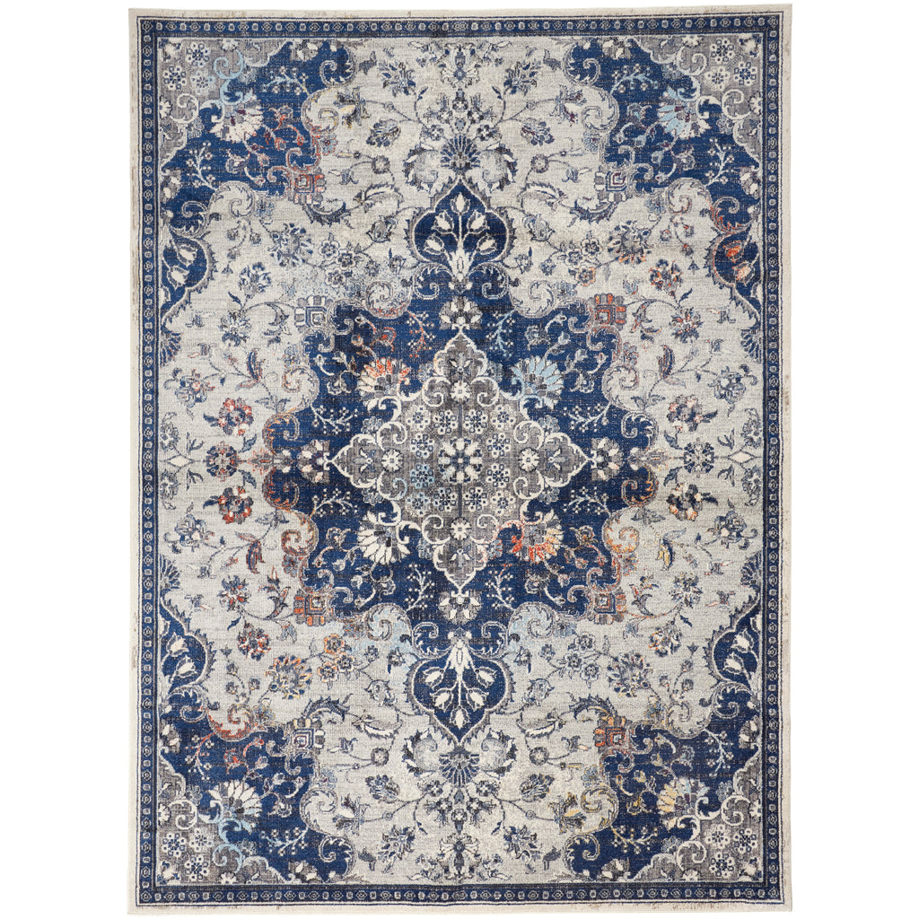 Gray/Ivory/Blue Area Rug R67825
