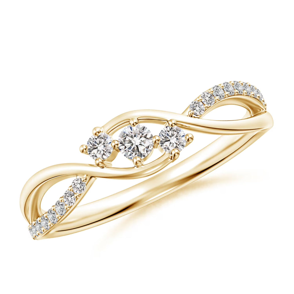 14K Yellow Gold White Diamond Infinity Ring K166593