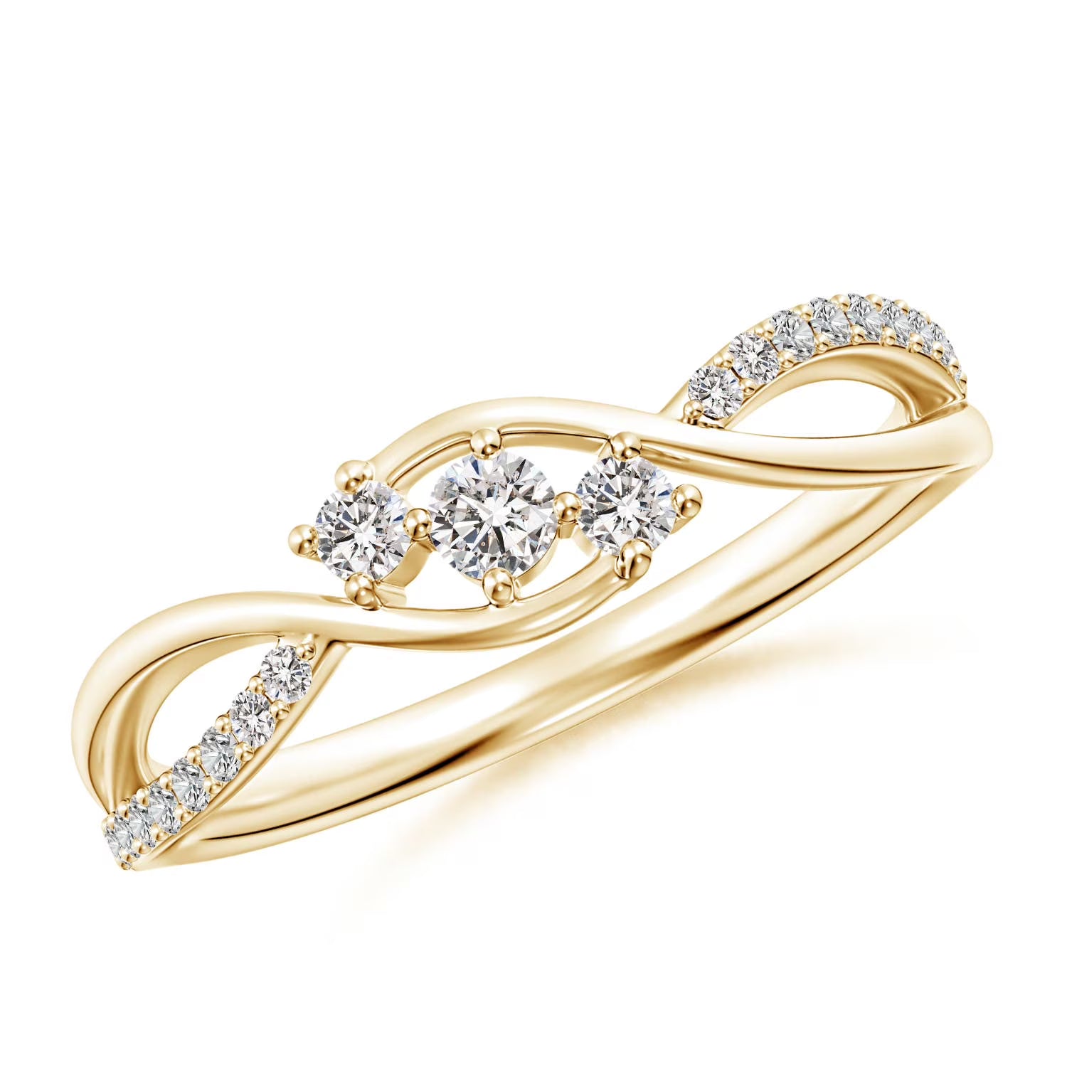 14K Yellow Gold White Diamond Infinity Ring K166593