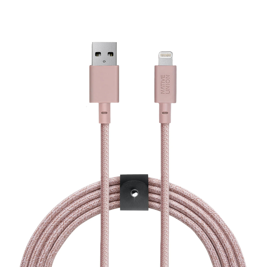 10ft Reinforced Lightning to USB Charging Cable with Leather Strap L767