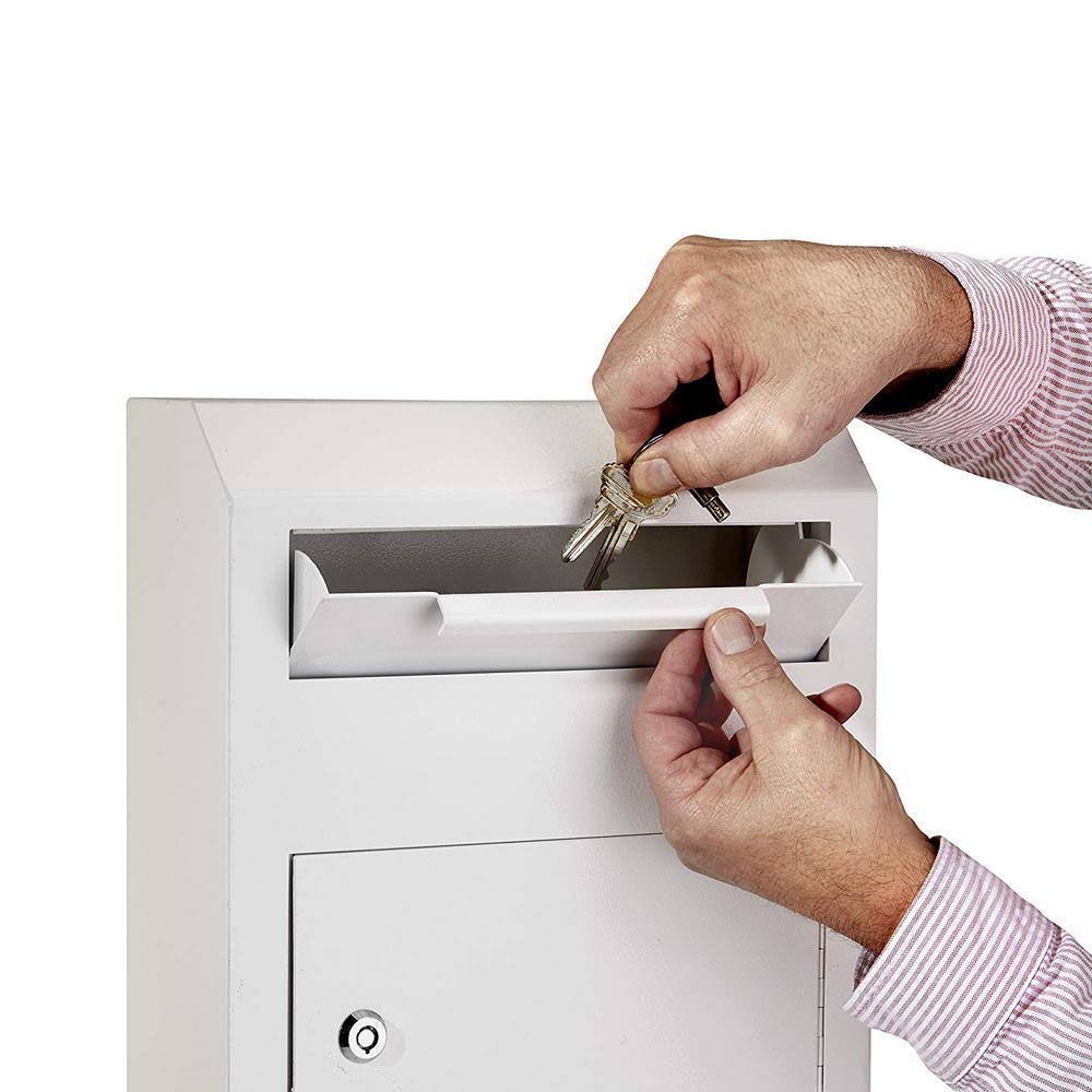 White Heavy Duty Secured Safe Drop Box B50893