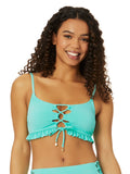 Aqua Ribbed Bikini Top S98598