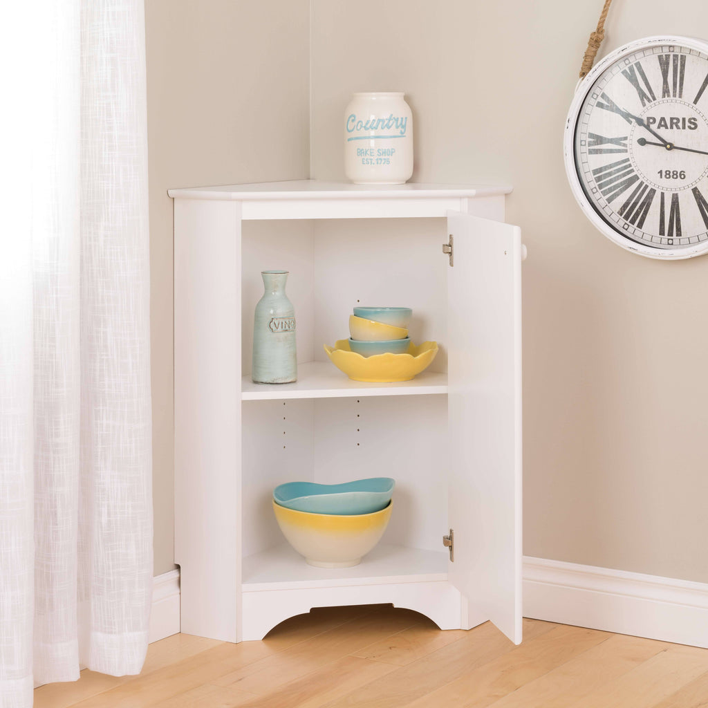 White Corner Storage Cabinet A705528