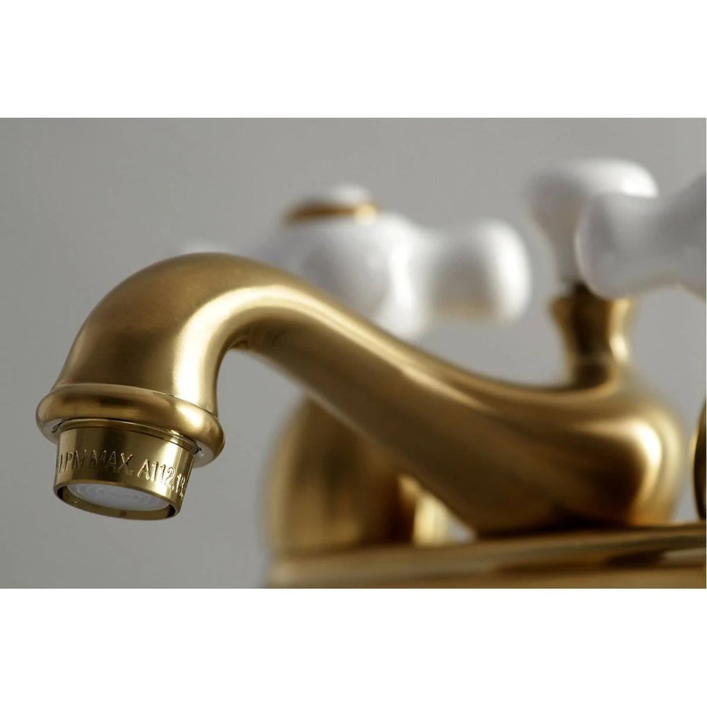 Satin Nickel Centerset Lavatory Faucet with Brass Pop-Up P79191