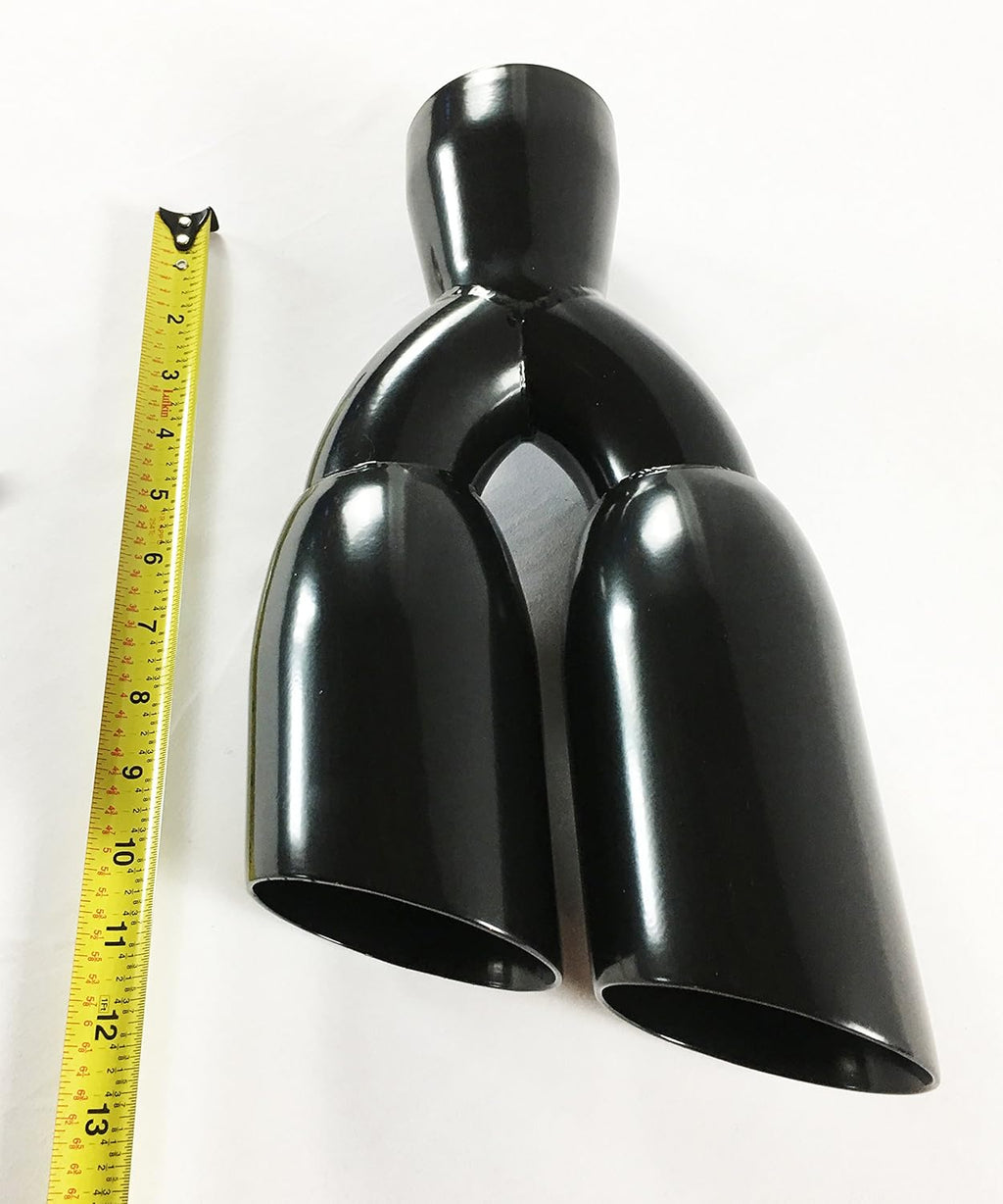 Black Stainless Steel Dual Round Slant Angle Exhaust Tip G4193