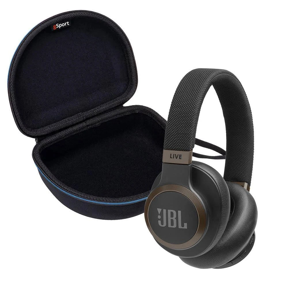 Black Wireless Over-Ear NC Headphones with Hardshell Case J798