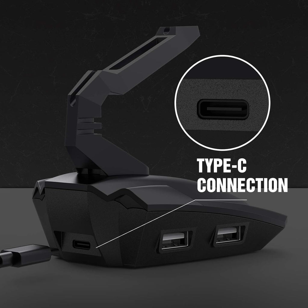Black Gaming Mouse Bungee with 4 Port USB Hub X16444