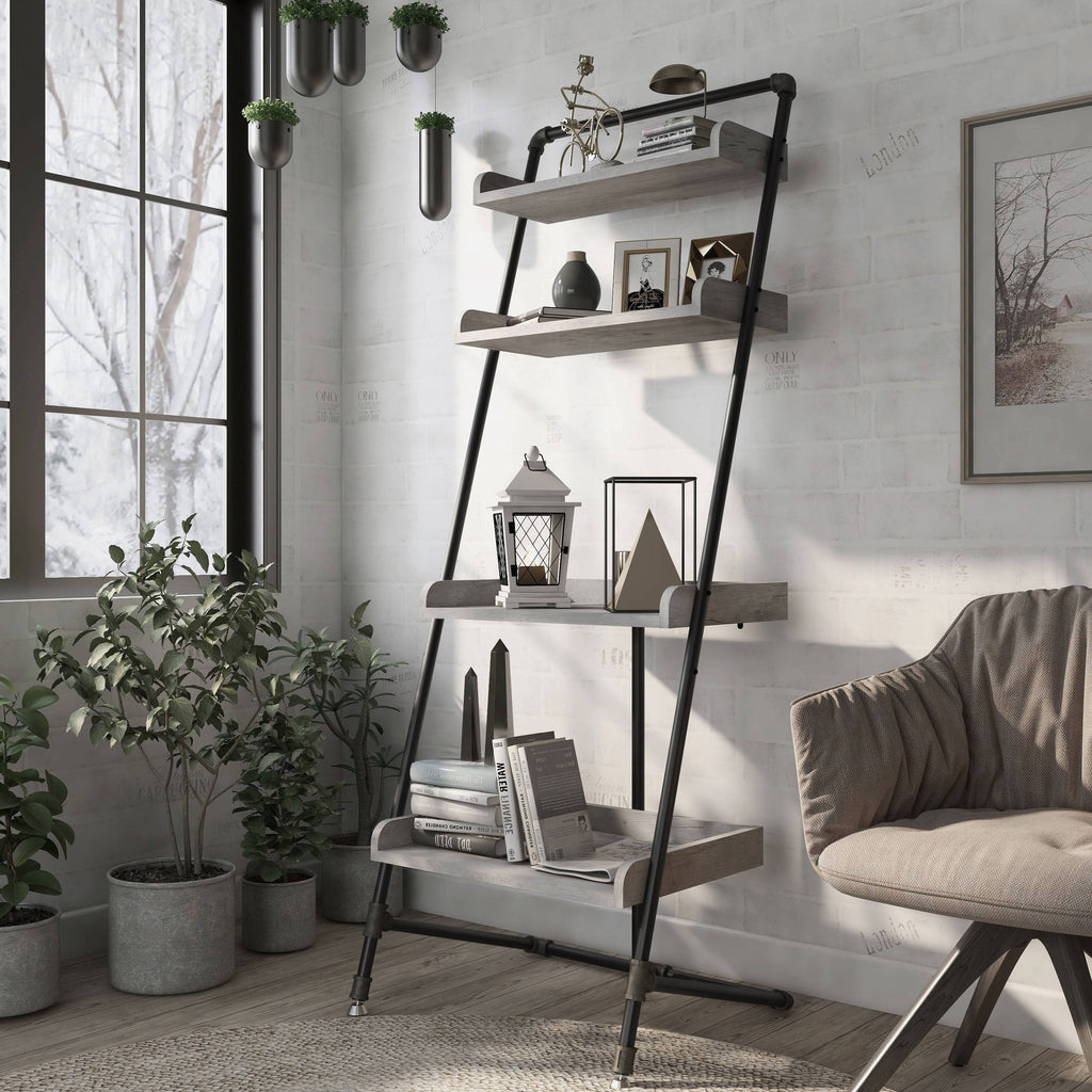 Rustic 4-Shelf Ladder Display Shelf T73591