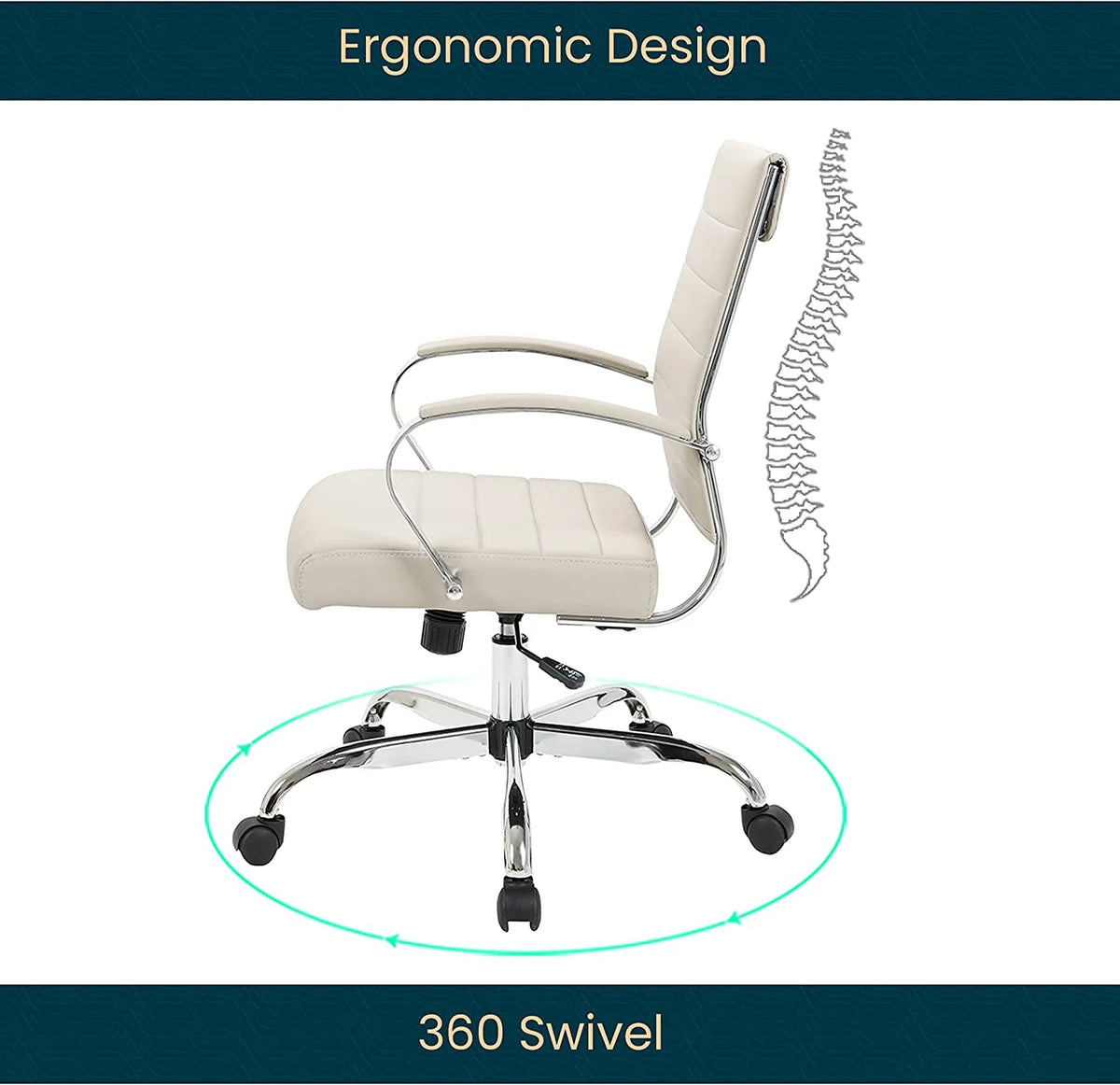 Tan Leather Swivel Office Chair X90309