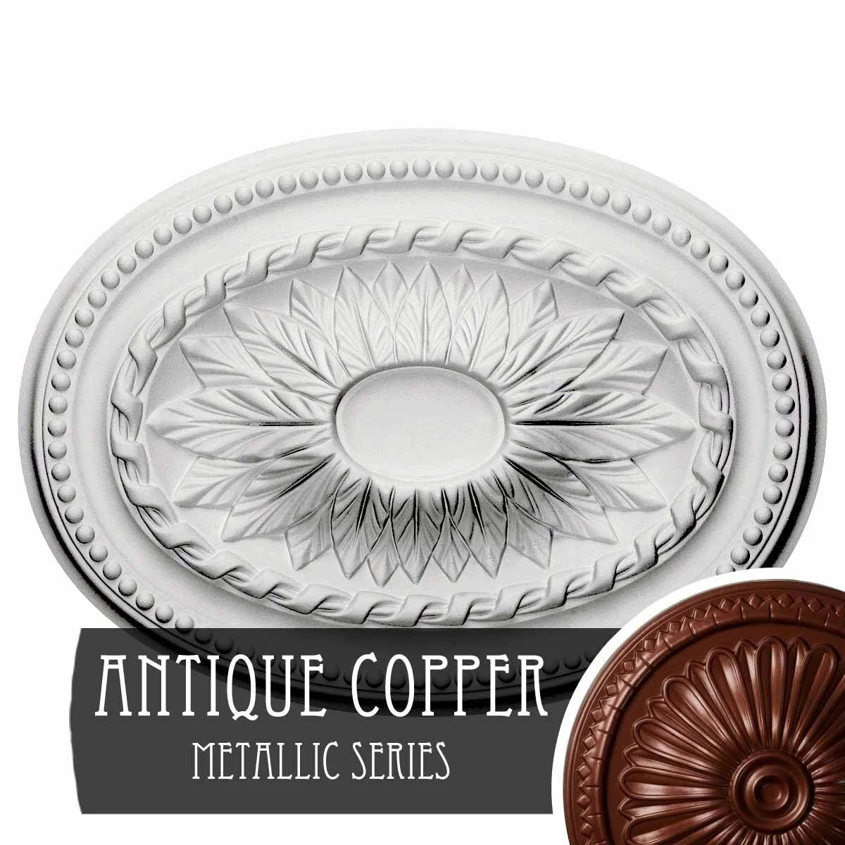 Hand-Painted Witch Hazel Crackle Ceiling Medallion U4887