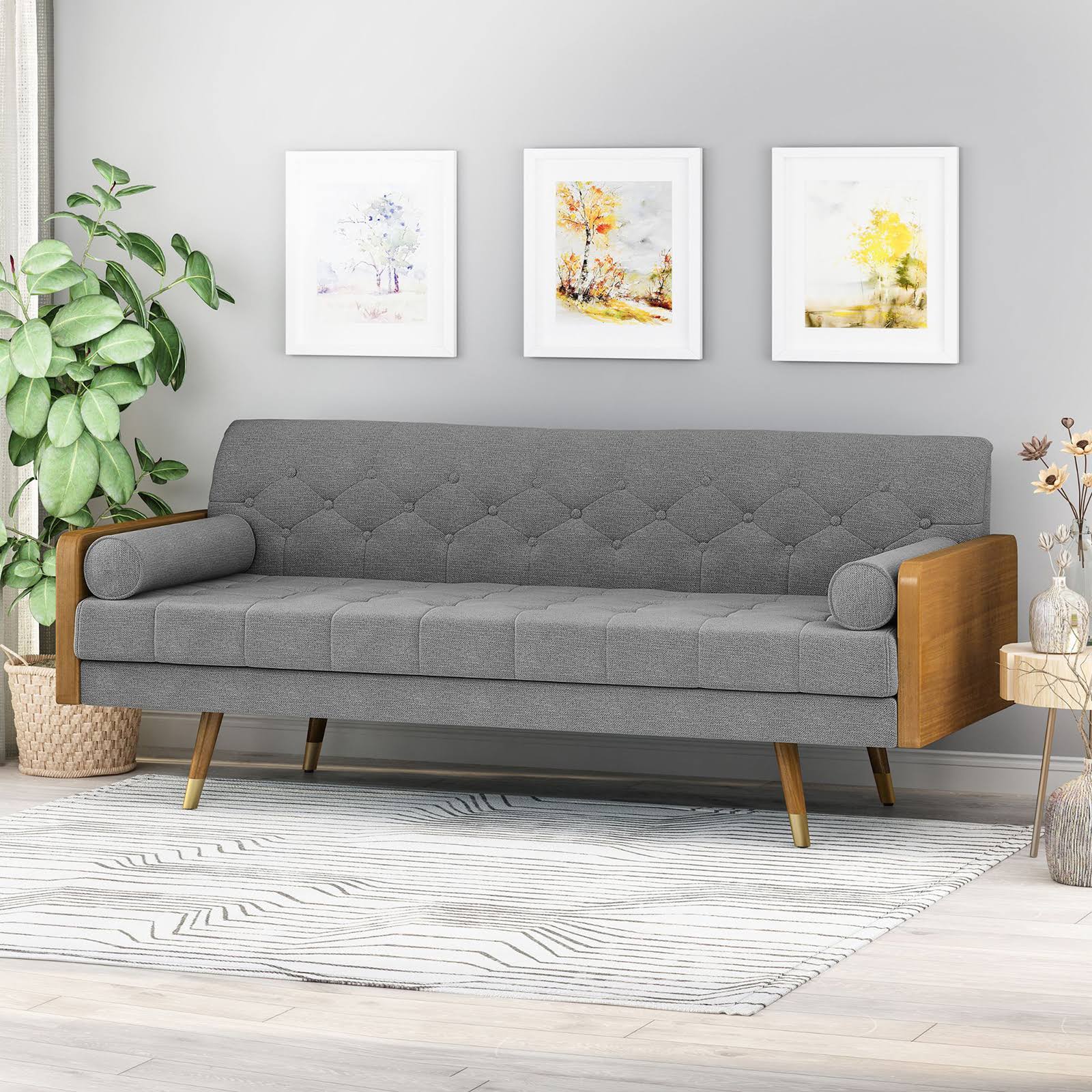 Gray Mid Century Sofa C930556