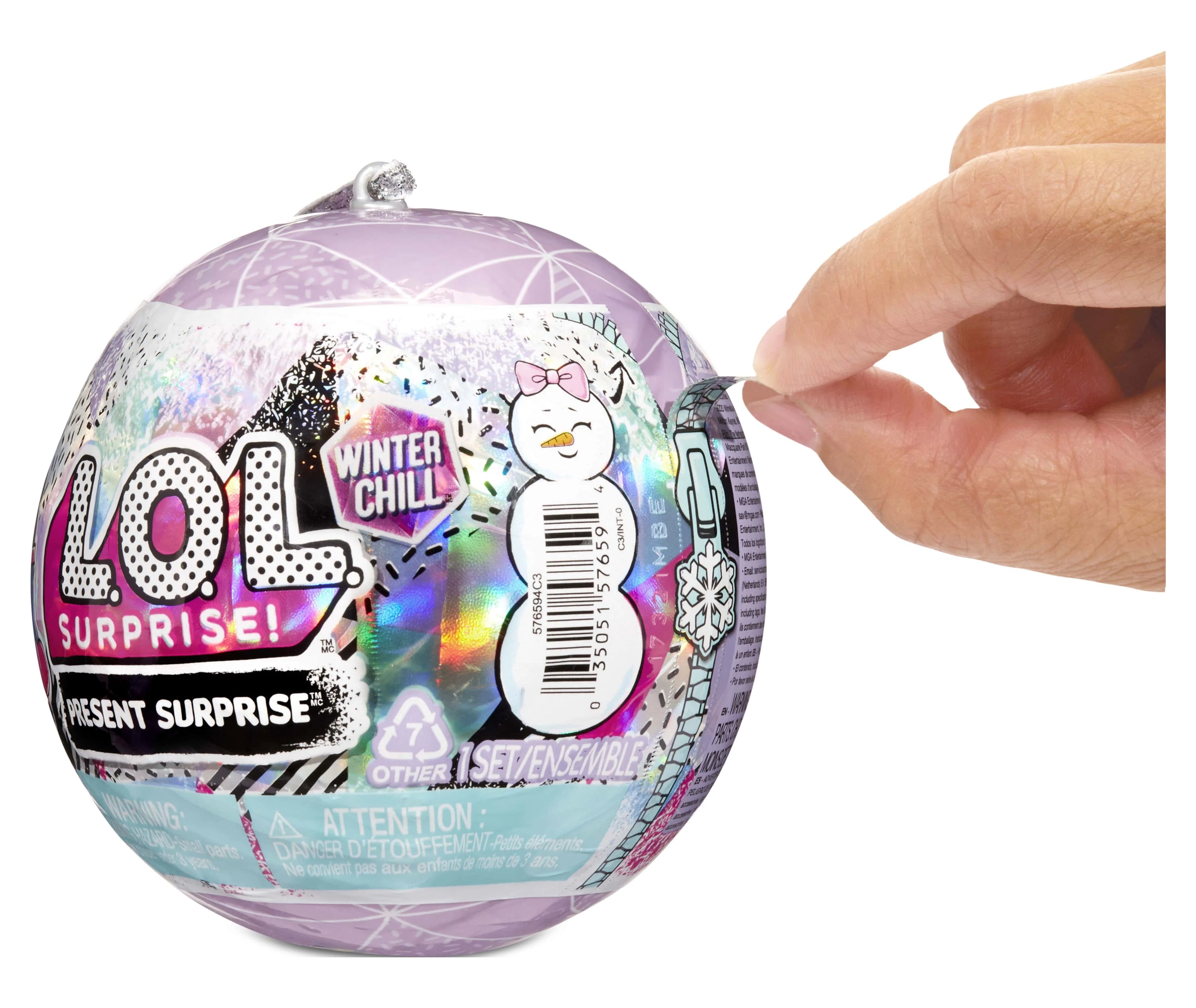 LOL Surprise Winter Chill Dolls With 8 Surprises Including Collectible Doll, Fashions, Doll Accessories, Holiday Ornament Reusable Packaging D82803