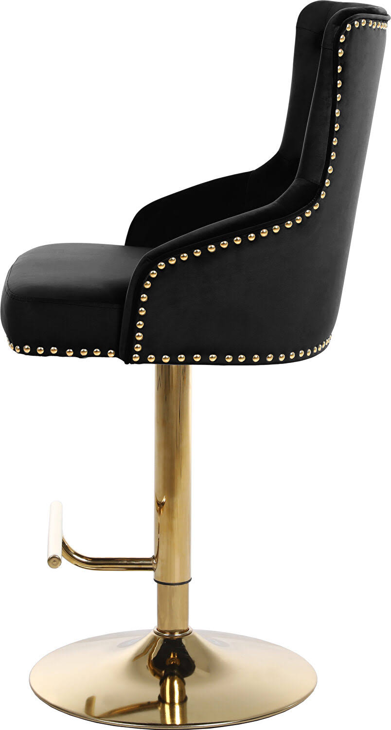 Black Velvet Adjustable Stool V185