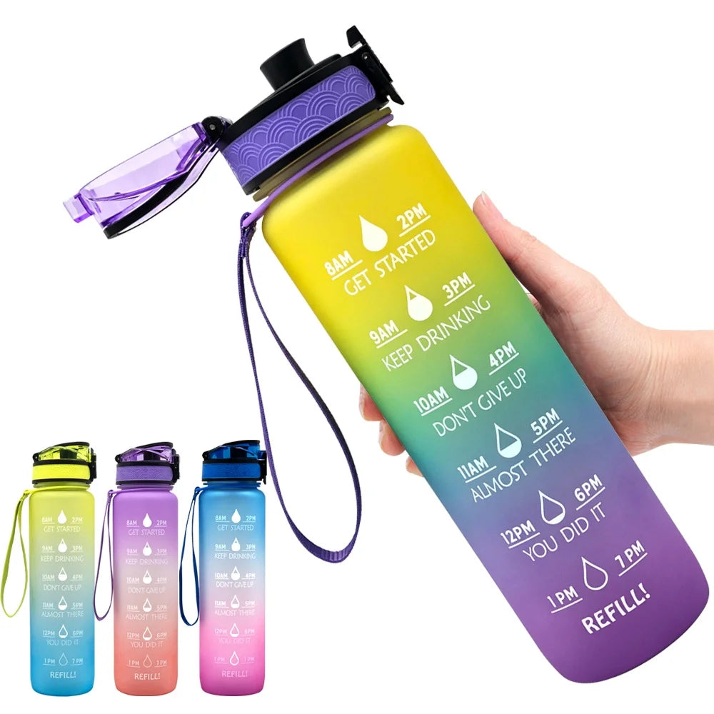 33 oz Water Bottle with Straw and Carrying Strap J7248