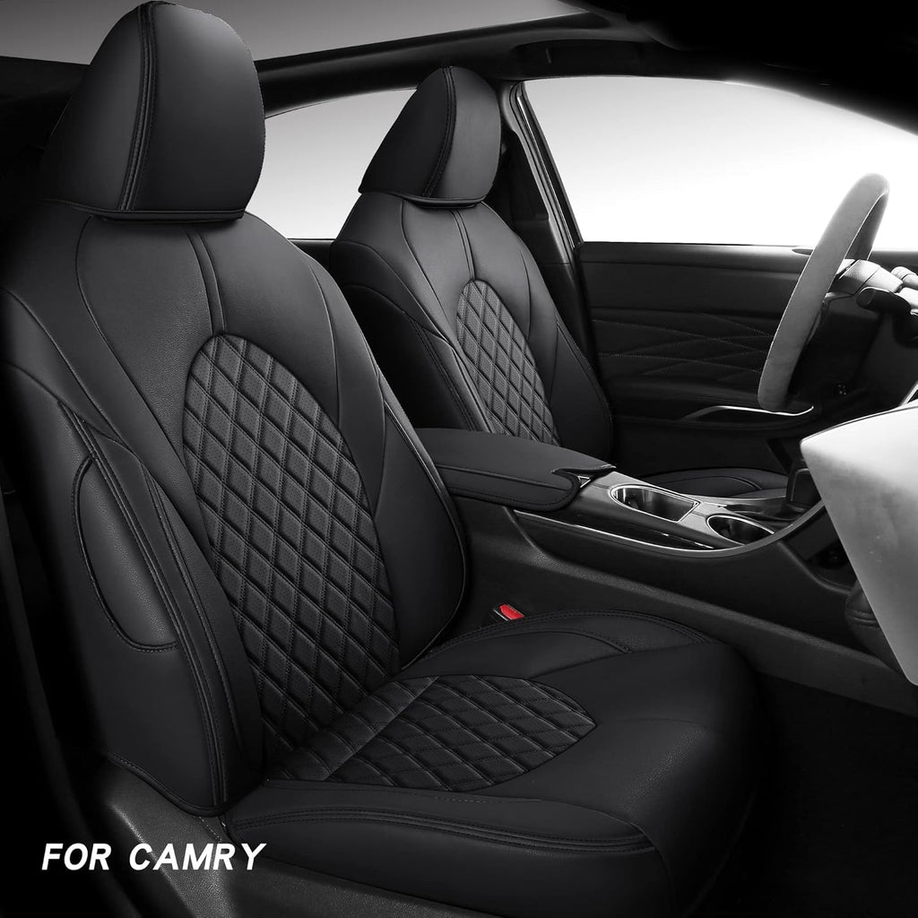Black Faux Leather Car Seat Covers for Toyota Camry Hybrid G736779