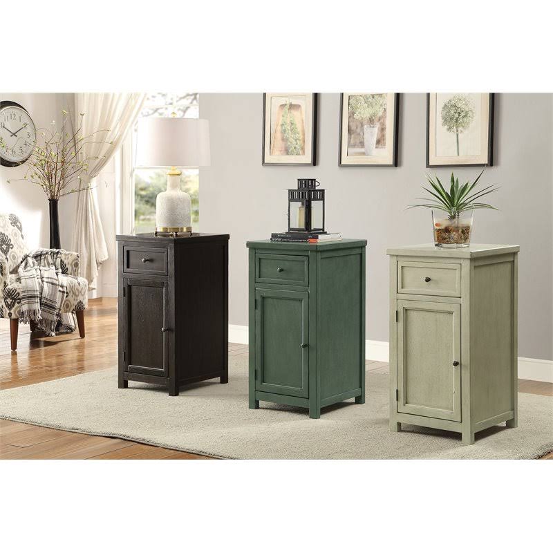 Antique Teal Transitional Side Table A310058