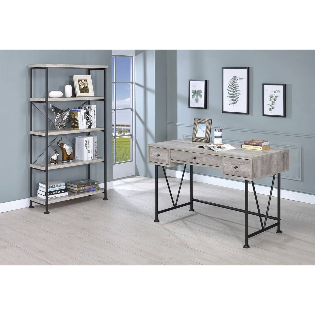 Grey Driftwood 4-Shelf Bookcase D177