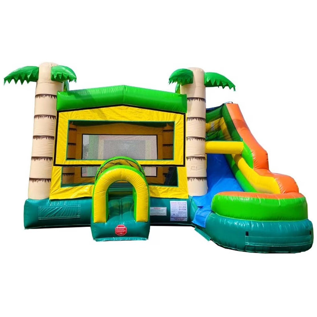 Tropical Inflatable Water Slide Bounce House Combo with Blower X478685