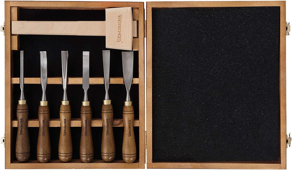 12-Pieces Wood Carving Chisel Set with Walnut Handle K339758