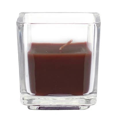 Brown Square Glass Votive Candle O7179