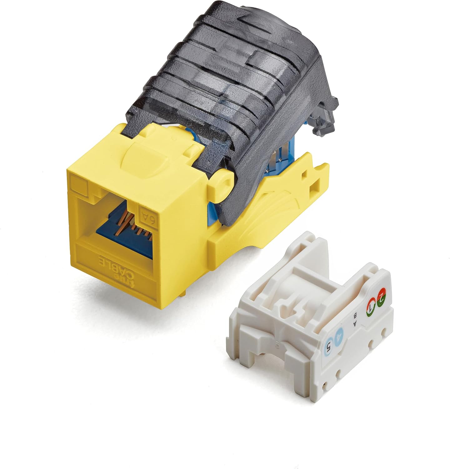 White Cat6A Toolless Keystone Jack, 12 Pack B682