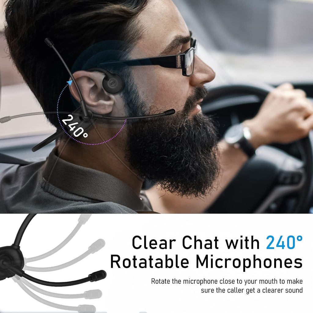 Bone Conduction Bluetooth 5.3 Wireless Headset with Mic, IPX7 Waterproof, Pack of 2 X89434