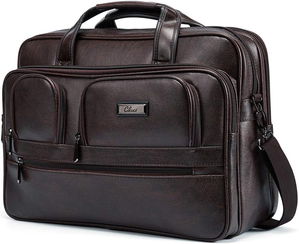 Brown Leather Laptop Briefcase L174